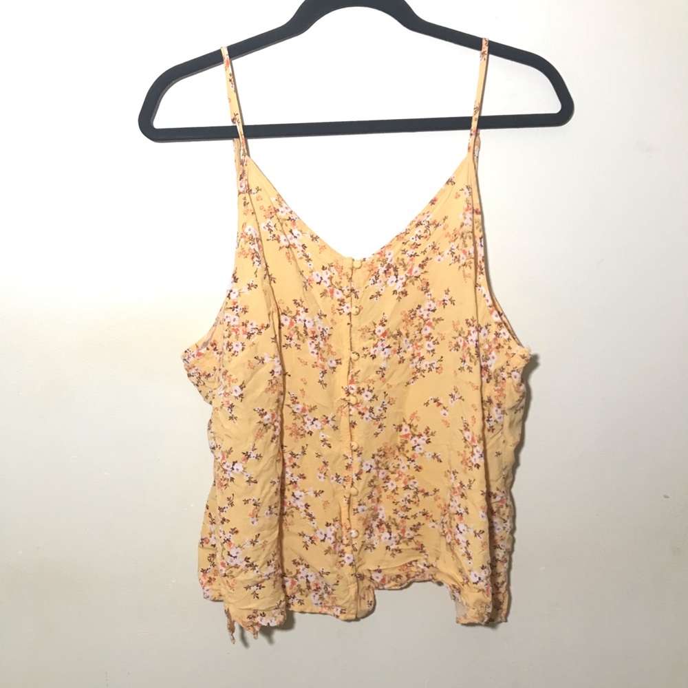 XXL old navy button down yellow floral camisole tank top cami